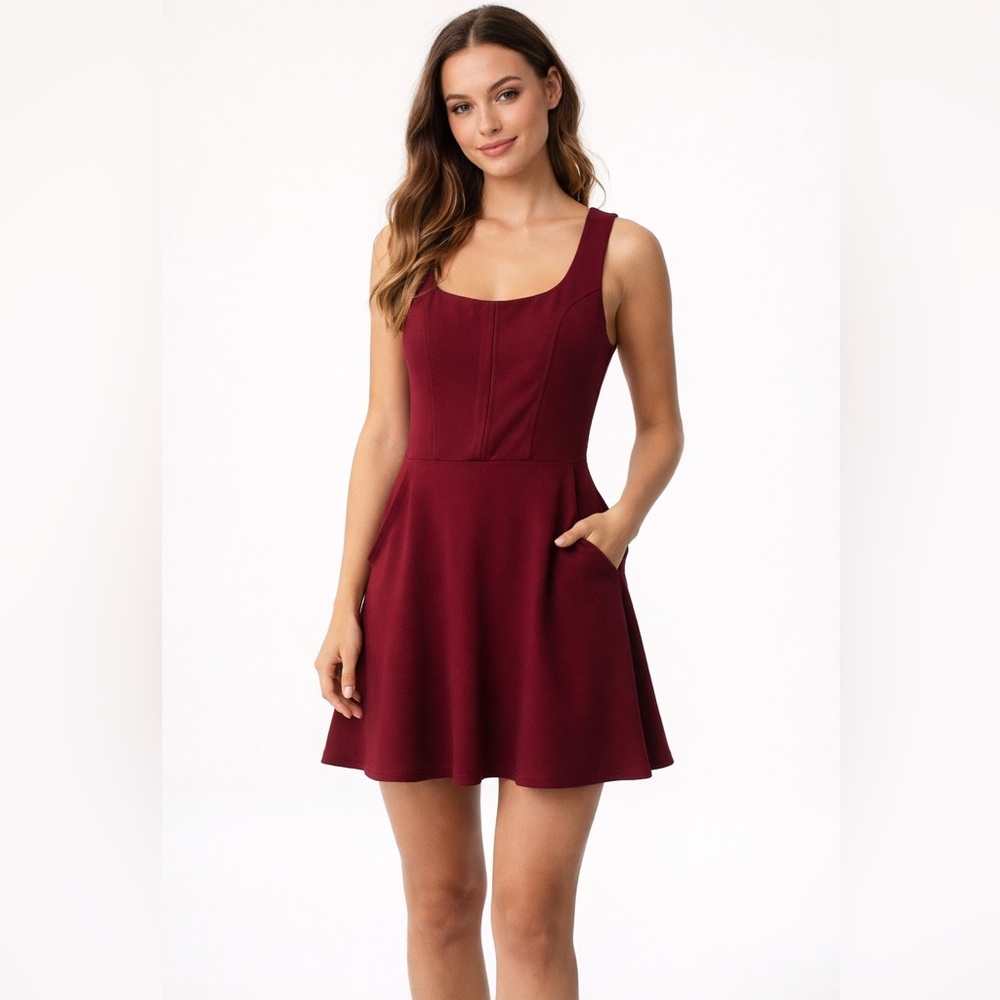 Social Couture Burgundy Mini Dress